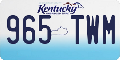 KY license plate 965TWM