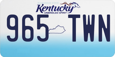 KY license plate 965TWN
