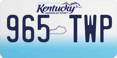 KY license plate 965TWP
