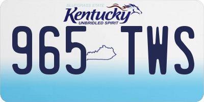 KY license plate 965TWS