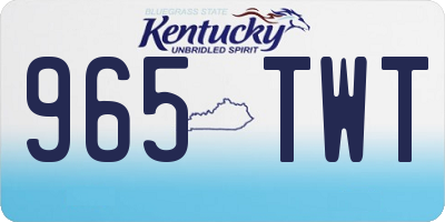 KY license plate 965TWT