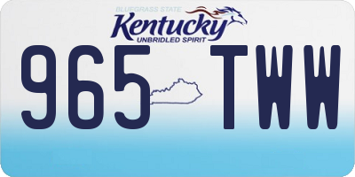 KY license plate 965TWW
