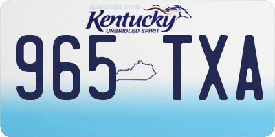 KY license plate 965TXA