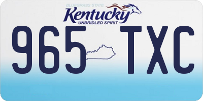KY license plate 965TXC