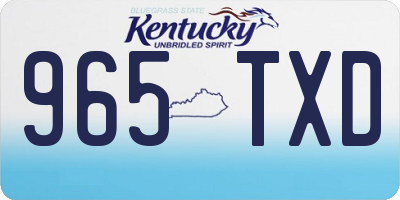 KY license plate 965TXD