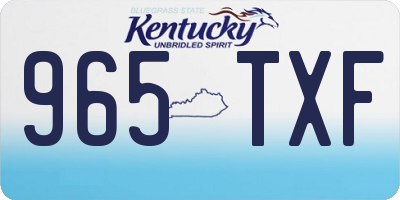 KY license plate 965TXF