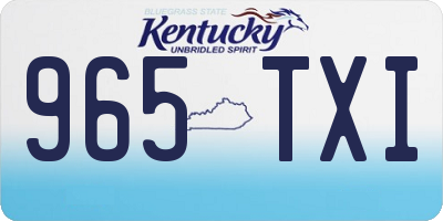 KY license plate 965TXI