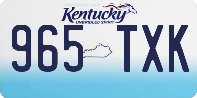 KY license plate 965TXK