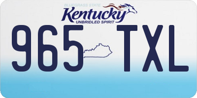 KY license plate 965TXL