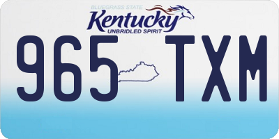 KY license plate 965TXM