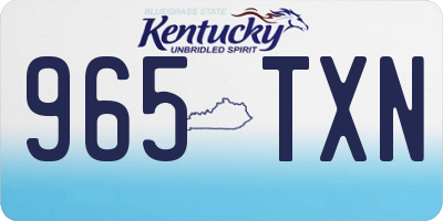 KY license plate 965TXN