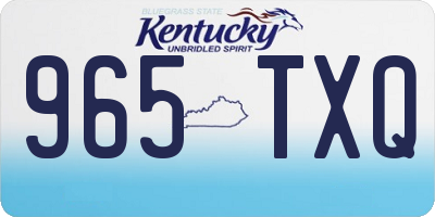 KY license plate 965TXQ