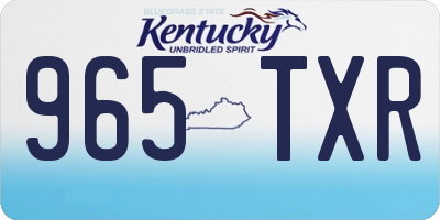 KY license plate 965TXR