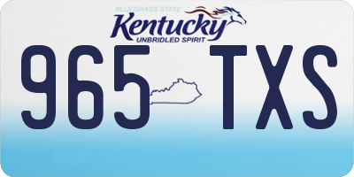 KY license plate 965TXS