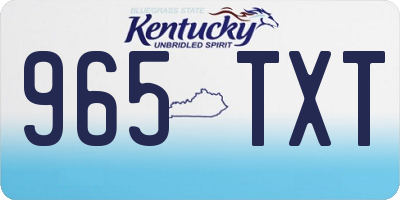 KY license plate 965TXT