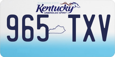 KY license plate 965TXV