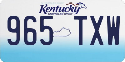 KY license plate 965TXW
