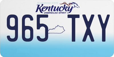 KY license plate 965TXY