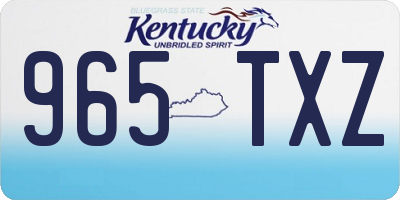 KY license plate 965TXZ