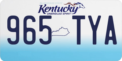 KY license plate 965TYA