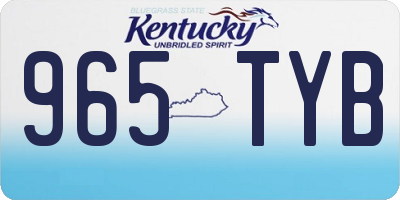 KY license plate 965TYB