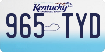 KY license plate 965TYD
