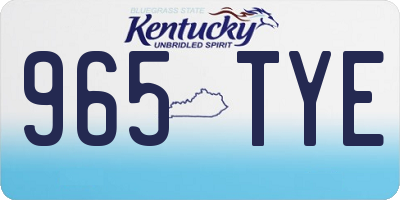 KY license plate 965TYE