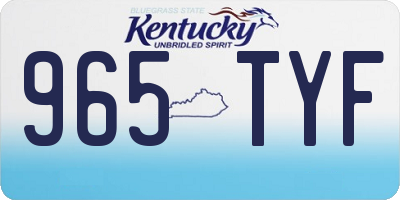 KY license plate 965TYF