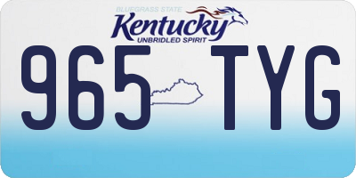 KY license plate 965TYG