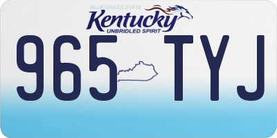 KY license plate 965TYJ