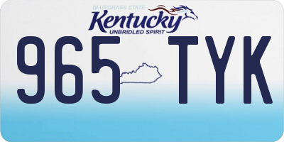KY license plate 965TYK