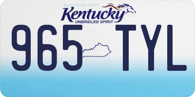 KY license plate 965TYL