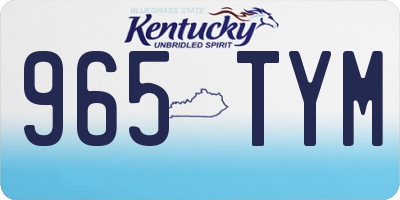 KY license plate 965TYM