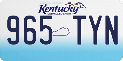 KY license plate 965TYN