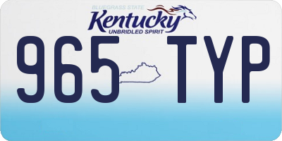 KY license plate 965TYP