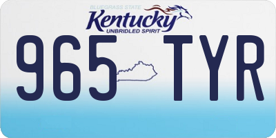 KY license plate 965TYR