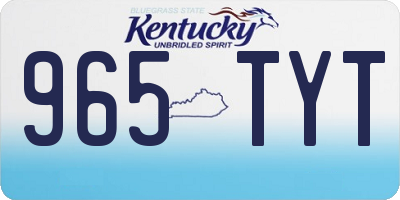 KY license plate 965TYT