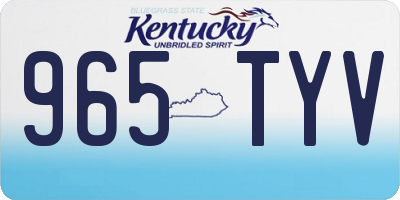 KY license plate 965TYV