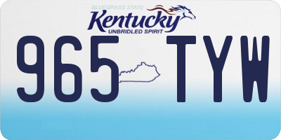 KY license plate 965TYW