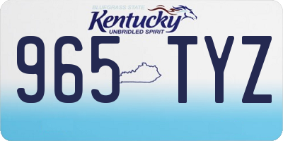 KY license plate 965TYZ