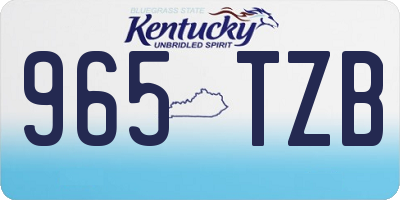 KY license plate 965TZB