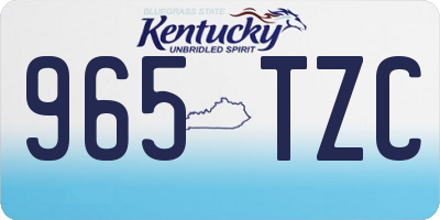 KY license plate 965TZC