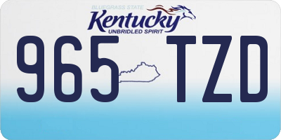 KY license plate 965TZD