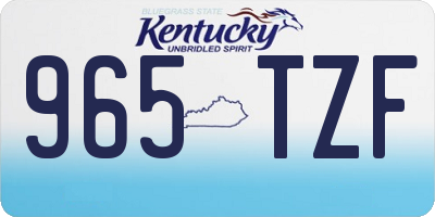 KY license plate 965TZF