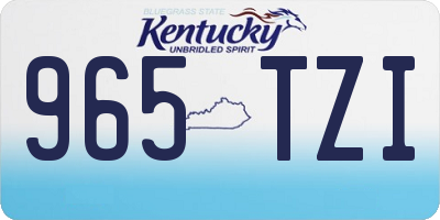 KY license plate 965TZI