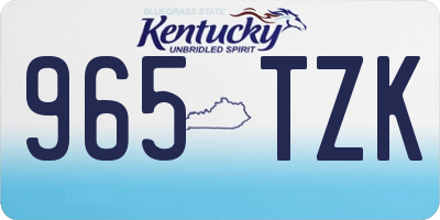 KY license plate 965TZK