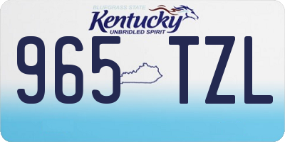 KY license plate 965TZL