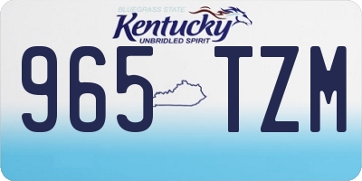 KY license plate 965TZM