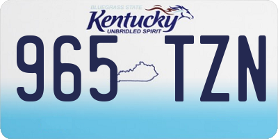 KY license plate 965TZN