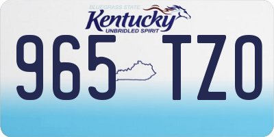 KY license plate 965TZO